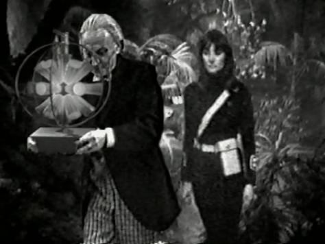 The Doctor sets off the weapon of mass destruction that is the Time Destructor while Sara looks on, concerned