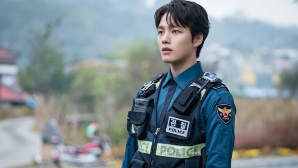 Yeo Jin-goo as the tightly wound son of privilege, Han Joo-won in his police officer uniform