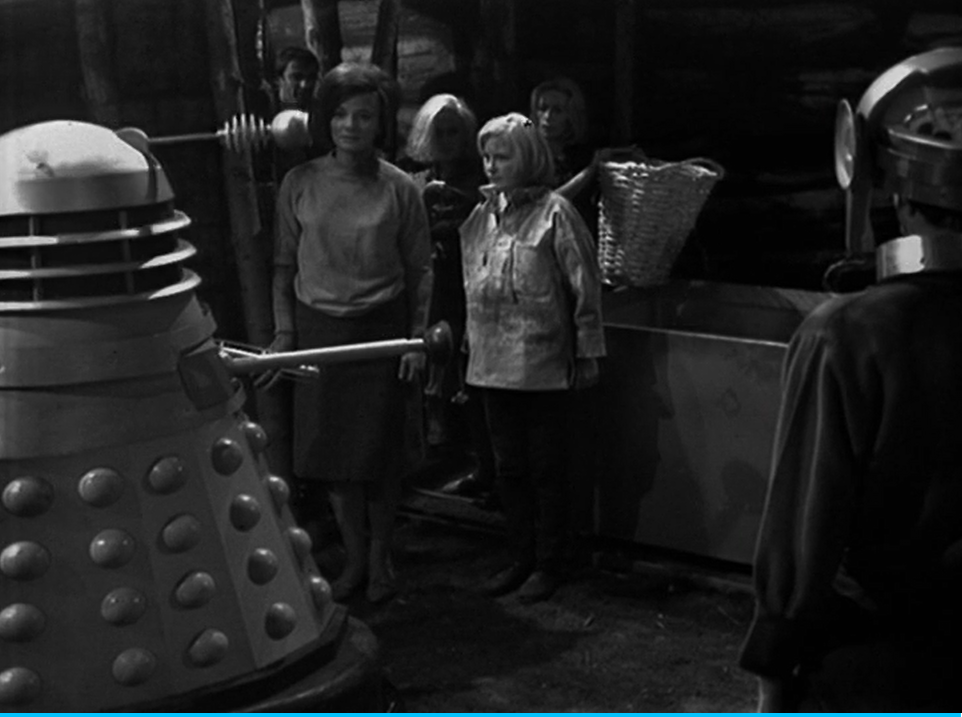 The Daleks menace the Resistance, including Barbara